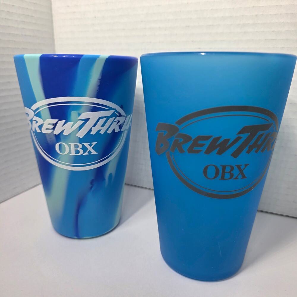 Brew Thru SiliPint Silicone Pint Glasses 16 ounces OBX Logo